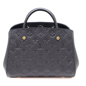 Louis Vuitton Bag Leather Montaigne Black Empreinte Noir Shoulder Handbag